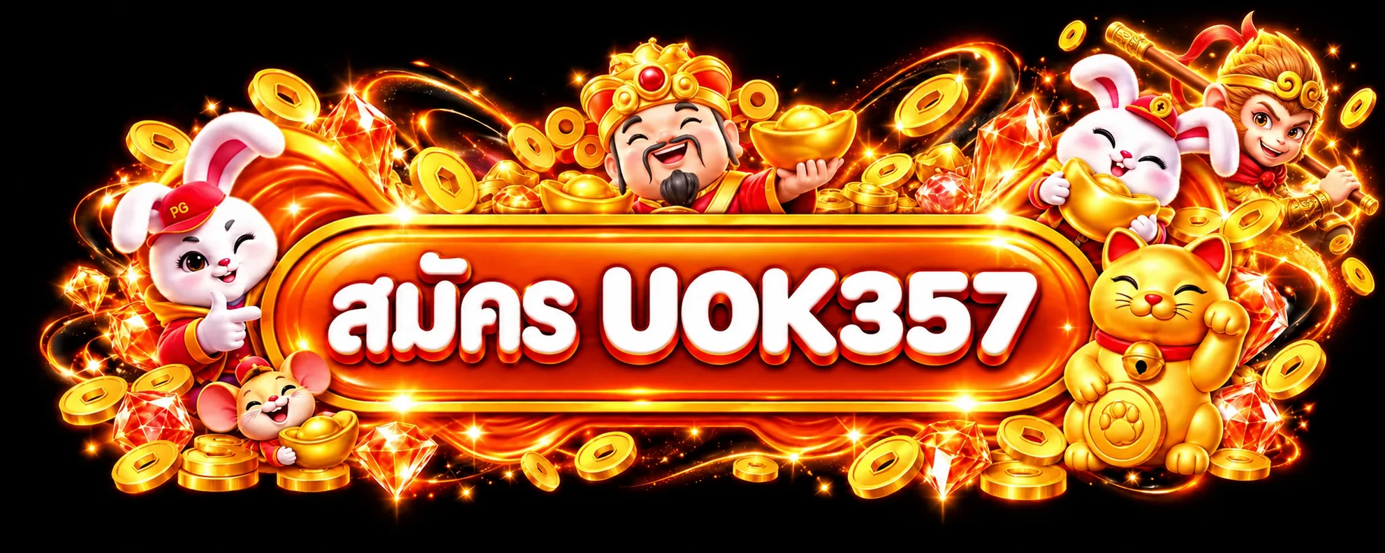 ปุ่มสมัครและทางเข้า UOK357 ธีมส้มดำ